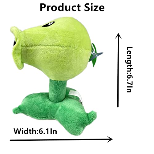JHESAO 7-Inch Peashooter Plush Toy from Plants vs. Zombies – Soft, Huggable, Collectible