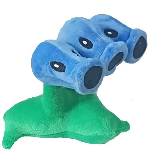 JHESAO Ice Peashooter Threepeater Plush - 7 Inch PVZ Stuffed Toy with Sucker Lanyard