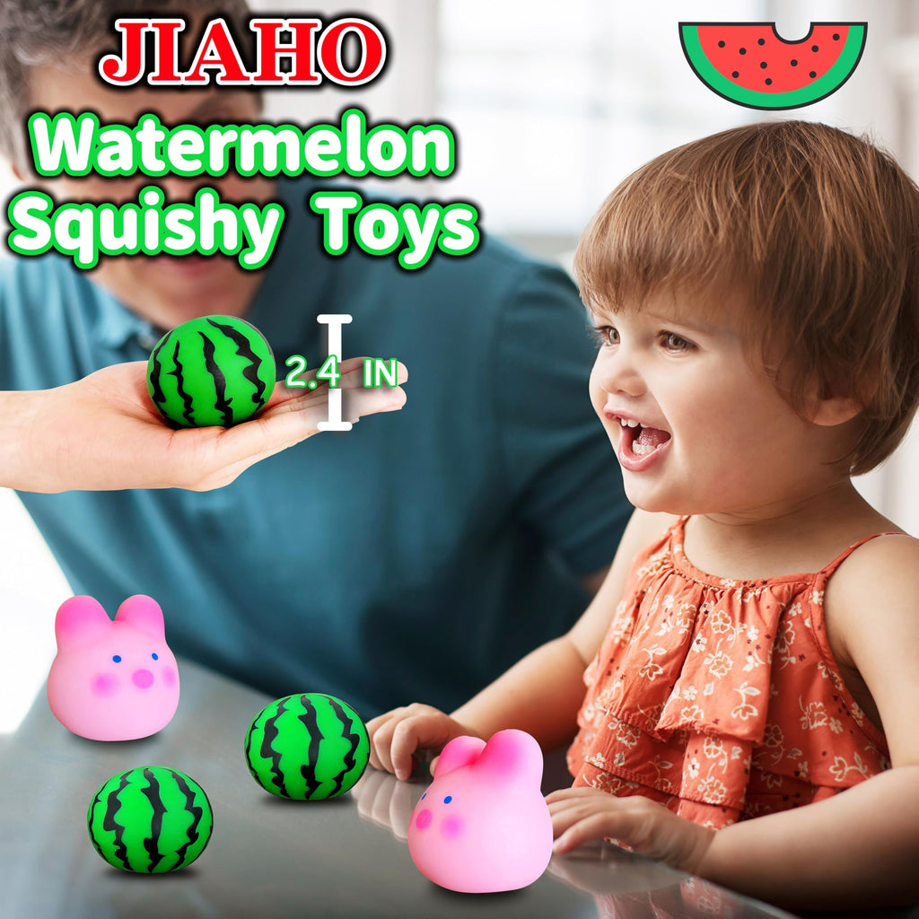 JIAHO Squishy Watermelon Stress Ball – Color-Changing, Soft TPR Fidget Toy for Kids & Adults