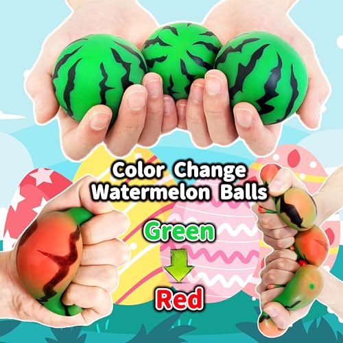 JIAHO Squishy Watermelon Stress Ball – Color-Changing, Soft TPR Fidget Toy for Kids & Adults