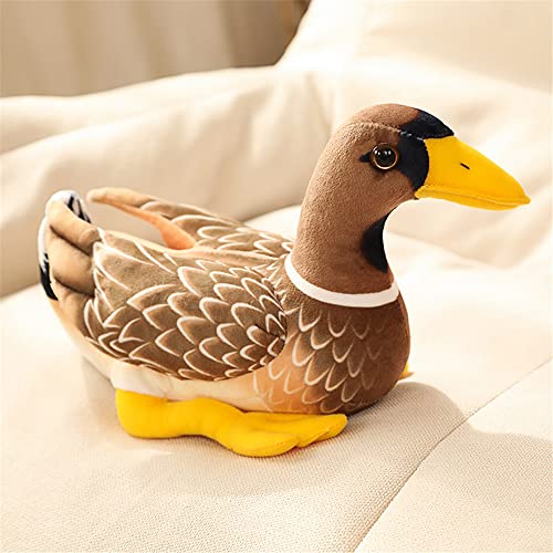 JIANEEXSQ 11-Inch Brown Mallard Duck Plush Toy – Realistic Stuffed Animal for Kids and Collectors