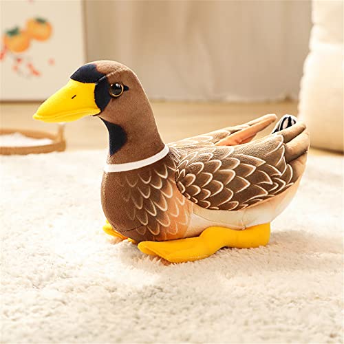 JIANEEXSQ 11-Inch Brown Mallard Duck Plush Toy – Realistic Stuffed Animal for Kids and Collectors