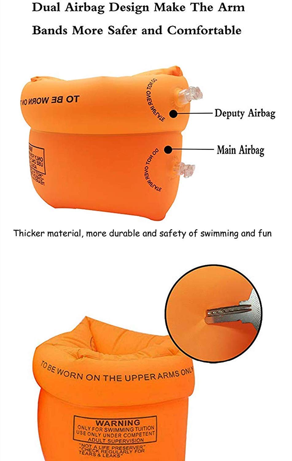 Jiareet 4-6 Pack PVC Arm Floaties for Kids & Adults – Inflatable Swim Arm Bands with Dual Air Chambers