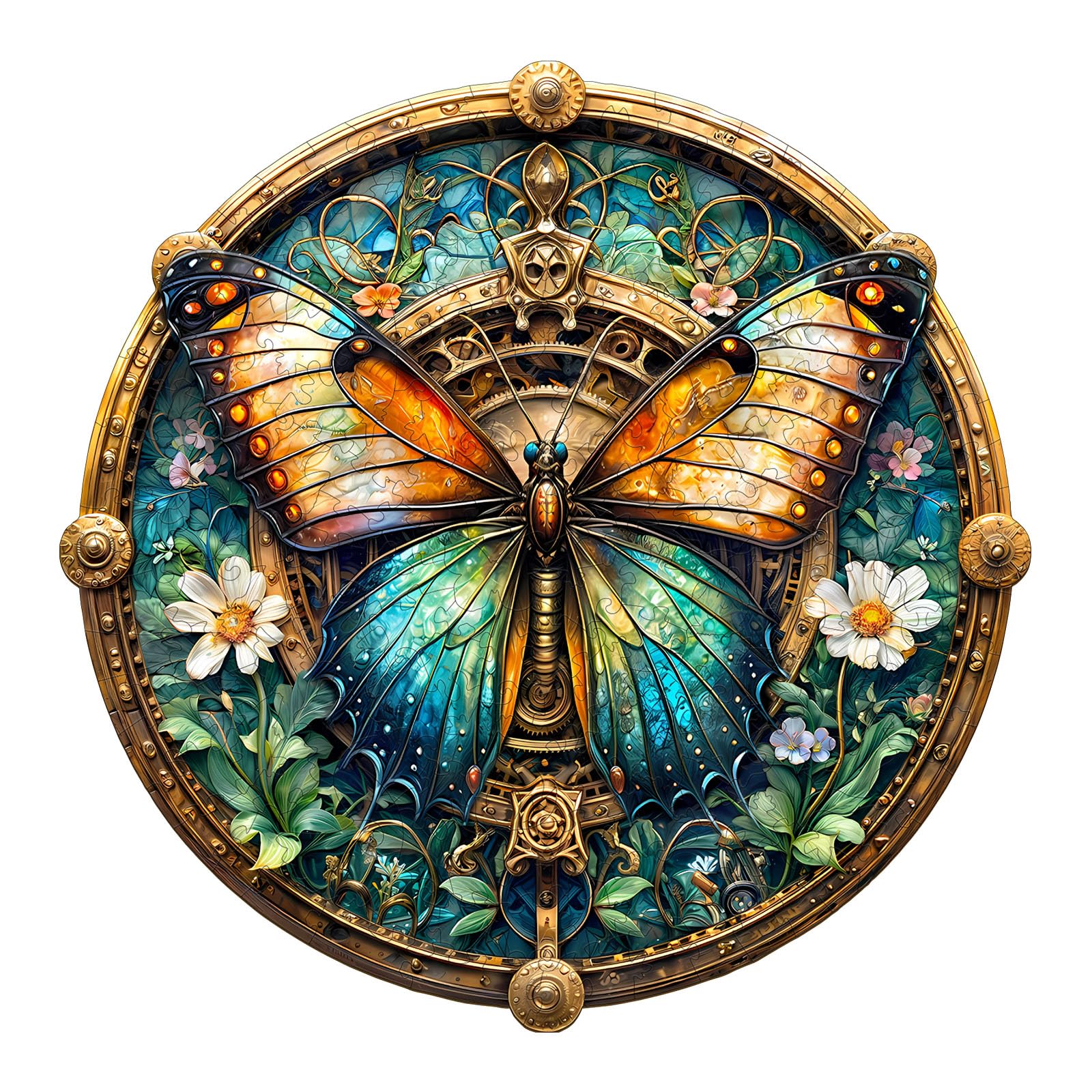 Jigfoxy Butterfly Wooden Puzzle – 100-Piece Animal Shaped Jigsaw for Adults (8.5 x 8.4 Inches)