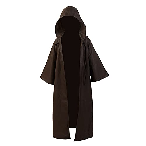 Jila Men's Knight Gothic Fancy Dress - Hooded Robe and Tunic for Halloween Masquerade Cosplay