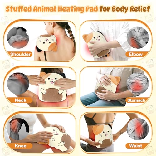 JILPAK Microwavable Cat Plush Heating Pad - Lavender Scented Warm Compress for Cramps & Muscle Relief