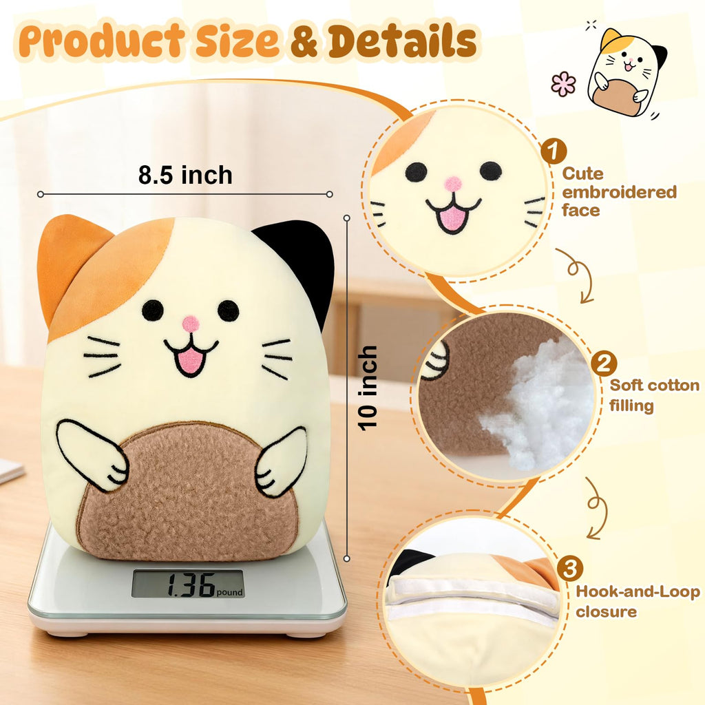 JILPAK Microwavable Cat Plush Heating Pad - Lavender Scented Warm Compress for Cramps & Muscle Relief