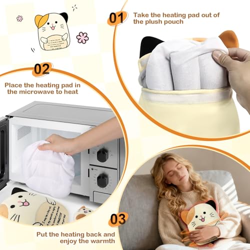 JILPAK Microwavable Plush Cat Heating Pad – Lavender Scented, Soothing Cuddle Gift