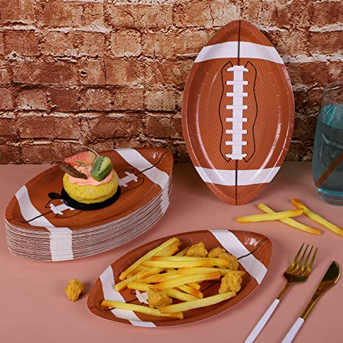 JimysCo Football Shaped Paper Plates (50-Pack) - 9.4 x 5.9 Inch Disposable Party Supplies