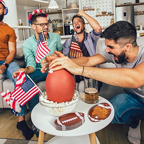 JimysCo Football Shaped Paper Plates (50-Pack) - 9.4 x 5.9 Inch Disposable Party Supplies