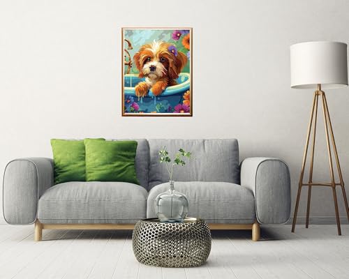 JingZhouYang Paint by Numbers Kit for Kids & Adults – Cute Dog Design 16"x20" Canvas