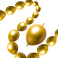 JINUPHION 50 Gold Metallic Chrome Link Balloons 10 Inch – Easy Linking for Party Decor