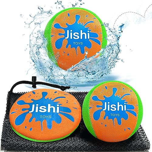 Jishi Water Skipping Balls – 4-Piece Pool & Beach Toy Set for Kids, Teens, and Adults
