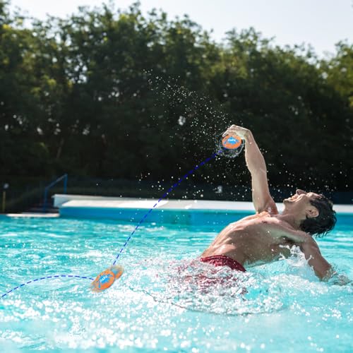 Jishi Water Skipping Balls Set – 4-Piece Pool Toys for Kids & Adults, Bouncing Balls That Skip Over 150 Feet, TPR-GEL, Includes Mesh Bag