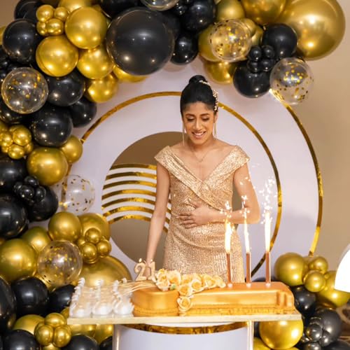 Jobkoo 100 Pack 12 Inch Gold Latex Balloons – Metallic Chrome Finish for Parties, Birthdays, Weddings, and More