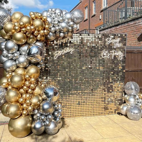 Jobkoo 100 Pack 12 Inch Gold Latex Balloons – Metallic Chrome Finish for Parties, Birthdays, Weddings, and More