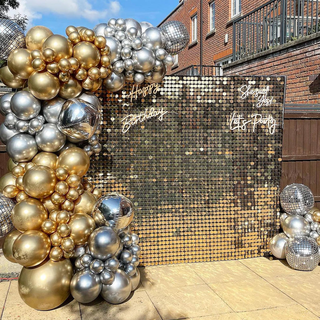 Jobkoo 100 Pack 12 Inch Gold Latex Balloons – Metallic Chrome Finish for Parties, Birthdays, Weddings, and More
