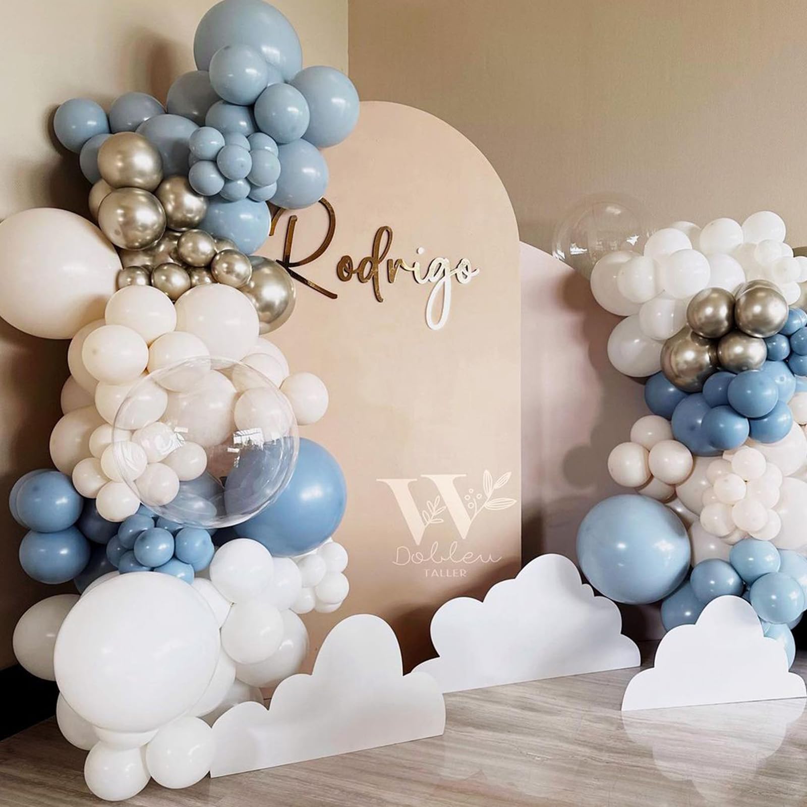 Jobkoo 100 Pack Dusty Blue Latex Balloons - 12 Inch Muted Blue Balloons for Birthday, Baby Shower, Boho Party Decorations