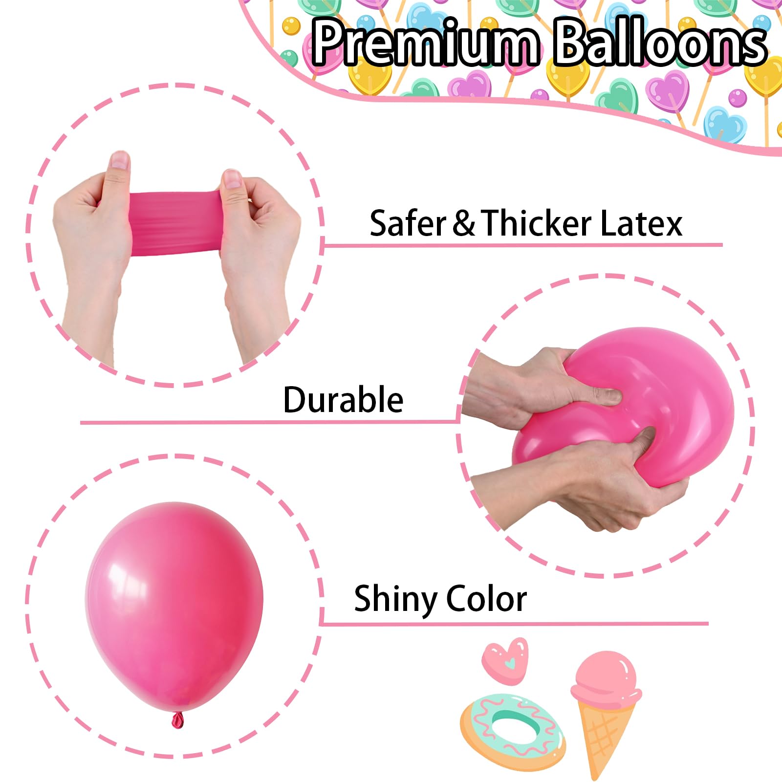 Jobkoo 132-Piece Pastel Balloon Arch Kit - Hot Pink, Teal, Yellow, Purple for Birthday Parties