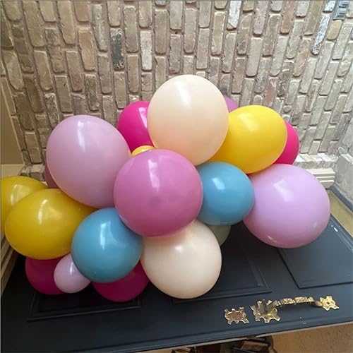 Jobkoo 135-Piece Spring Balloon Arch Kit – Pastel Candy Colors Pink Blue Purple Green Yellow for Baby Shower & Birthday Party
