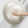 Jobkoo Pearl Sand White Balloons 18 Inch - 12 Pack for Wedding, Birthday, Boho Decor