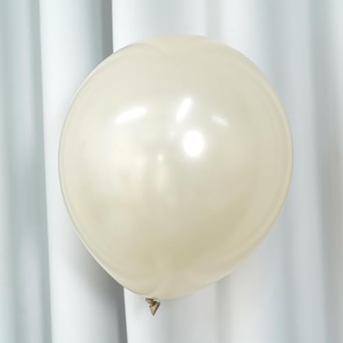 Jobkoo Pearl Sand White Balloons 18 Inch - 12 Pack for Wedding, Birthday, Boho Decor