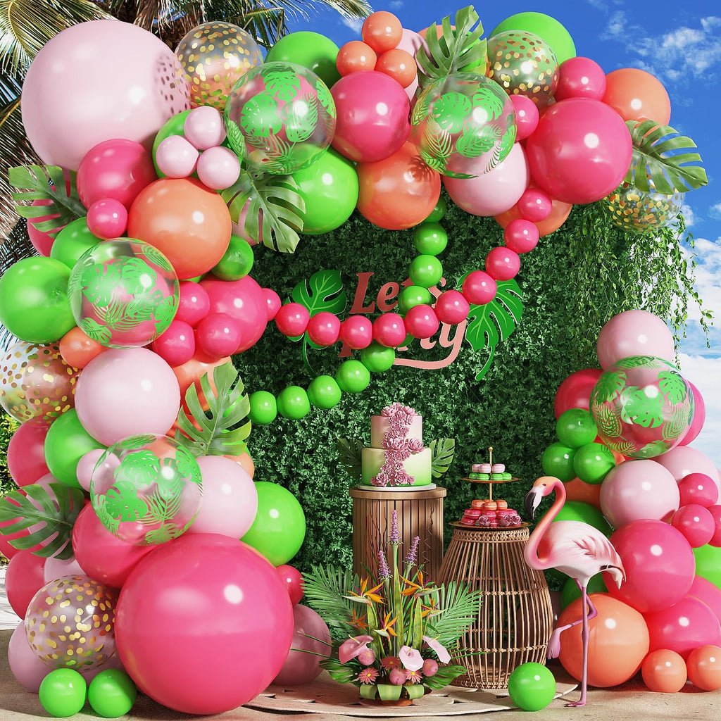 Jobkoo Tropical Balloon Arch Kit - 67 Balloons for Hawaiian Luau Party Decorations