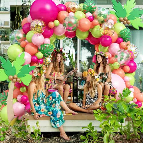 Jobkoo Tropical Balloon Arch Kit - 67 Balloons for Hawaiian Luau Party Decorations