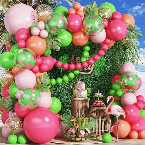 Jobkoo Tropical Balloon Arch Kit - 67 Balloons for Hawaiian Luau Party Decorations