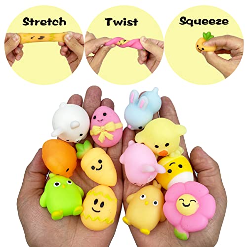 Jofan 36 PCS Easter Mochi Squishy Toys - Stress Relief Squishies for Kids, Easter Basket Stuffers & Party Favors