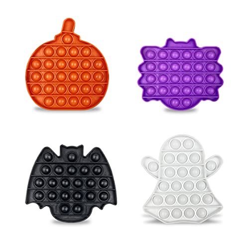 Jofan 4-Pack Halloween Pop Fidget Toys – Bat, Pumpkin, Ghost & Spider Designs for Stress Relief and Party Favors