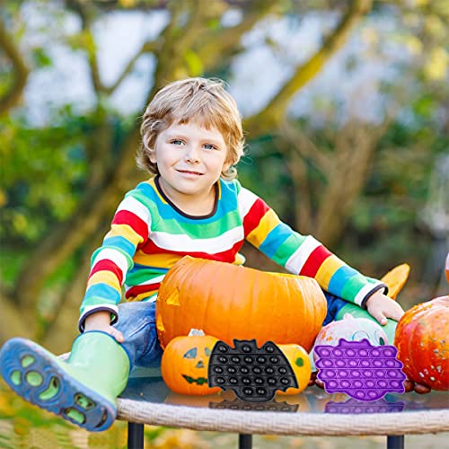 Jofan 4-Pack Halloween Pop Fidget Toys – Bat, Pumpkin, Ghost & Spider Designs for Stress Relief and Party Favors