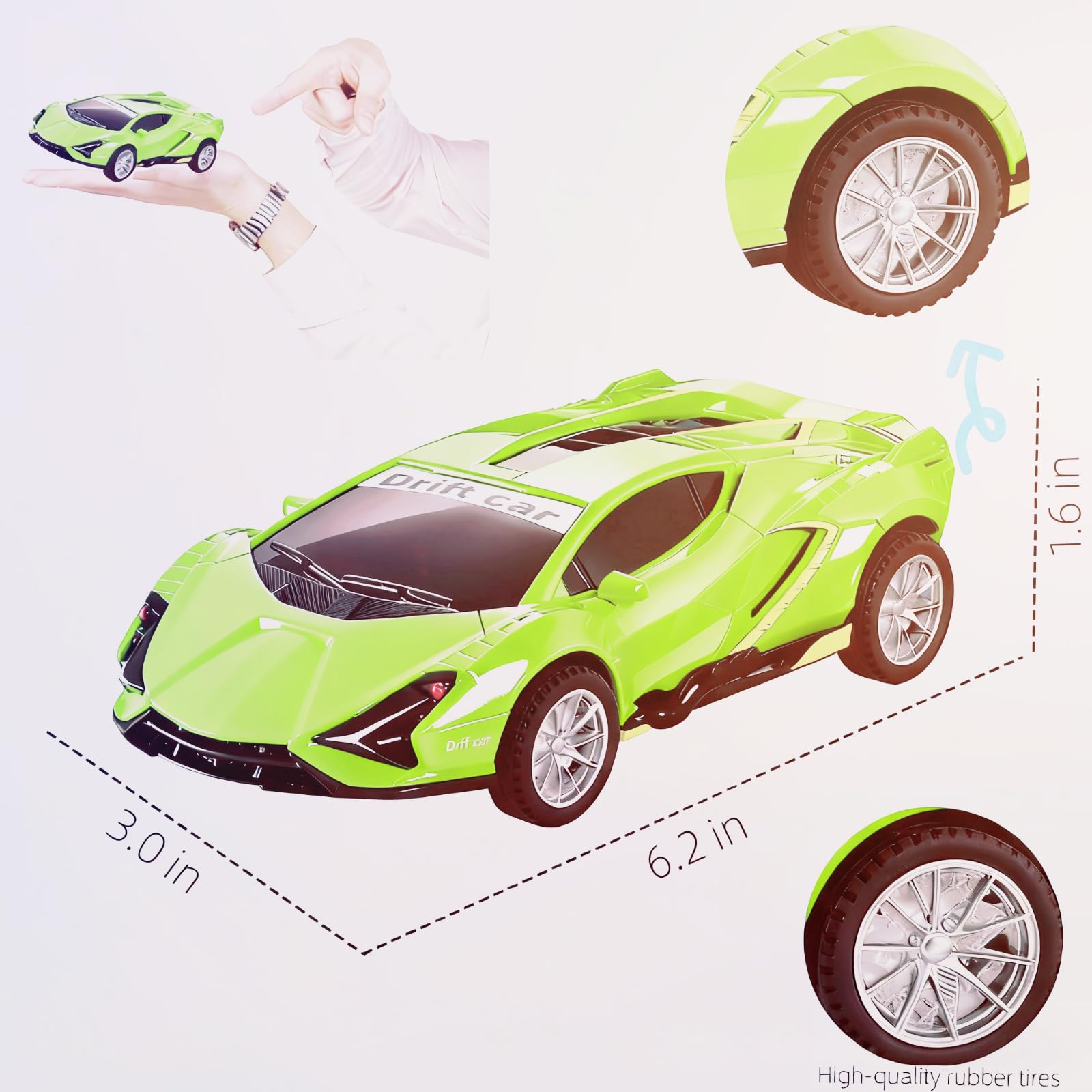 Johehe 2 Pack Pull Back Race Cars: Inertial Drift Stunt Cars for Toddlers Ages 3+