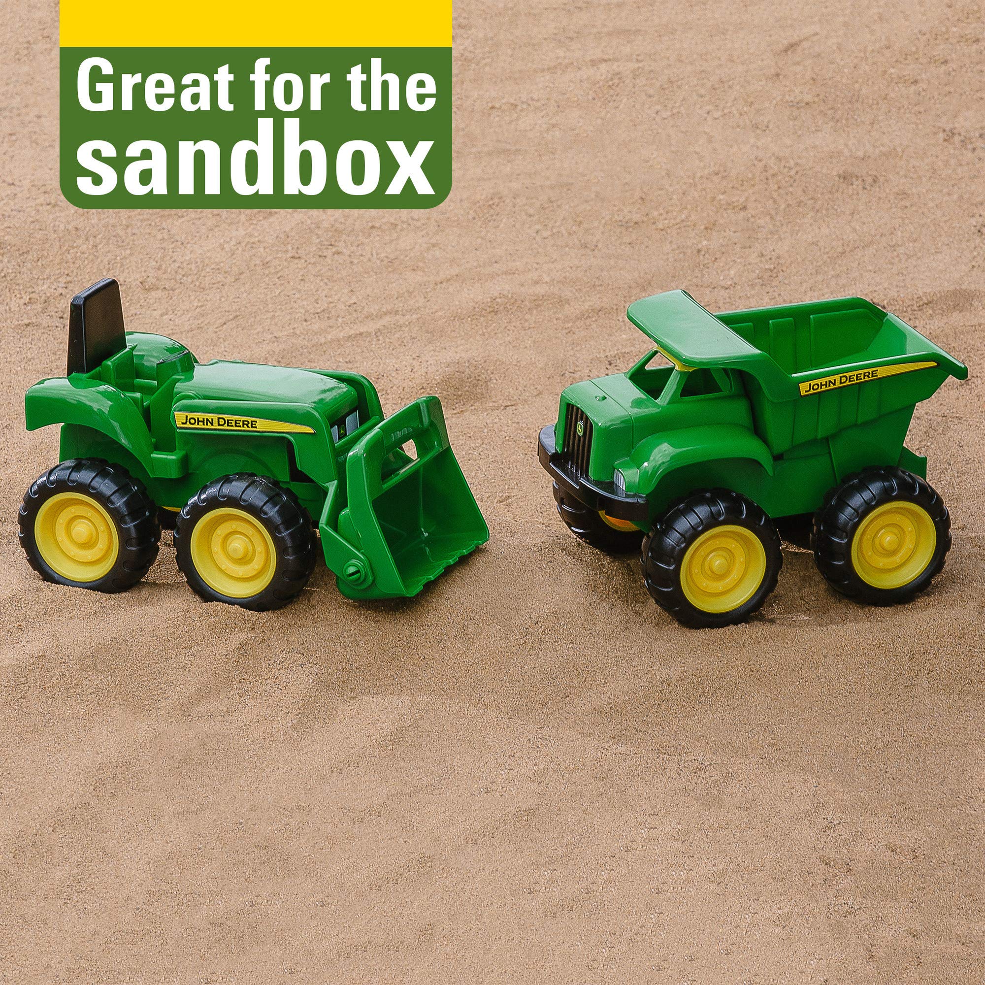 John Deere Dump Truck and Tractor 2-Pack by TOMY - Sandbox Toys for Kids 18 Months+