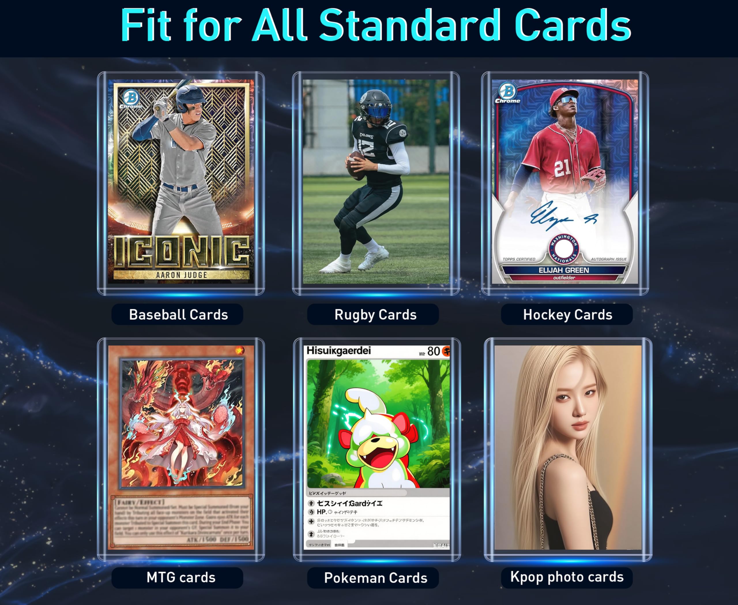 JohnBee 200 Pack Card Sleeves - 100 Hard Toploaders + 100 Soft Sleeves, 3x4 Inch Clear Plastic for 2.5x3.5 Trading Cards, Baseball, Sports, Kpop Photocards