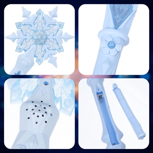 JOINPAYA Princess Snowflake Wand with Lights and Sounds – Lightweight Metal Design for Kids