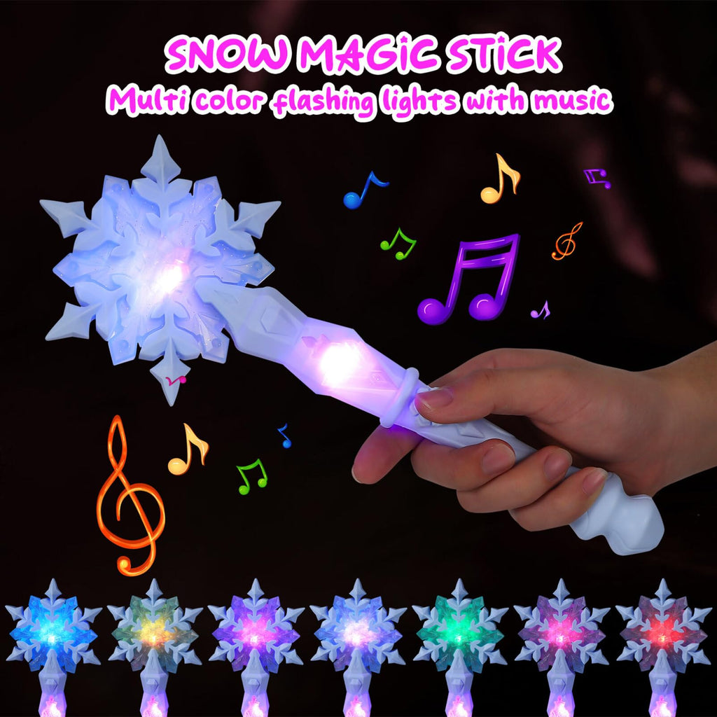 JOINPAYA Princess Snowflake Wand with Lights and Sounds – Lightweight Metal Design for Kids