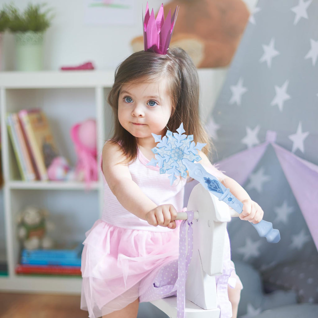 JOINPAYA Princess Snowflake Wand with Lights and Sounds – Lightweight Metal Design for Kids
