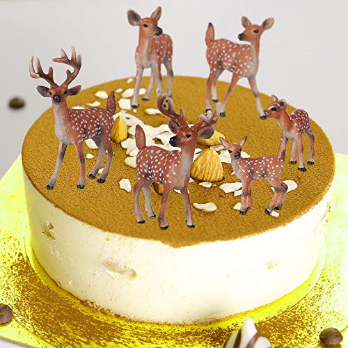 JOKFEICE 6-Piece Realistic Deer Figurines Set – Safe PVC Woodland Animal Toys for Kids Age 3+