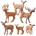 JOKFEICE 6-Piece Realistic Woodland Animal Figures Set – Hand-Painted PVC Deer & Forest Toy Set for Kids, Educational Play, Cake Toppers