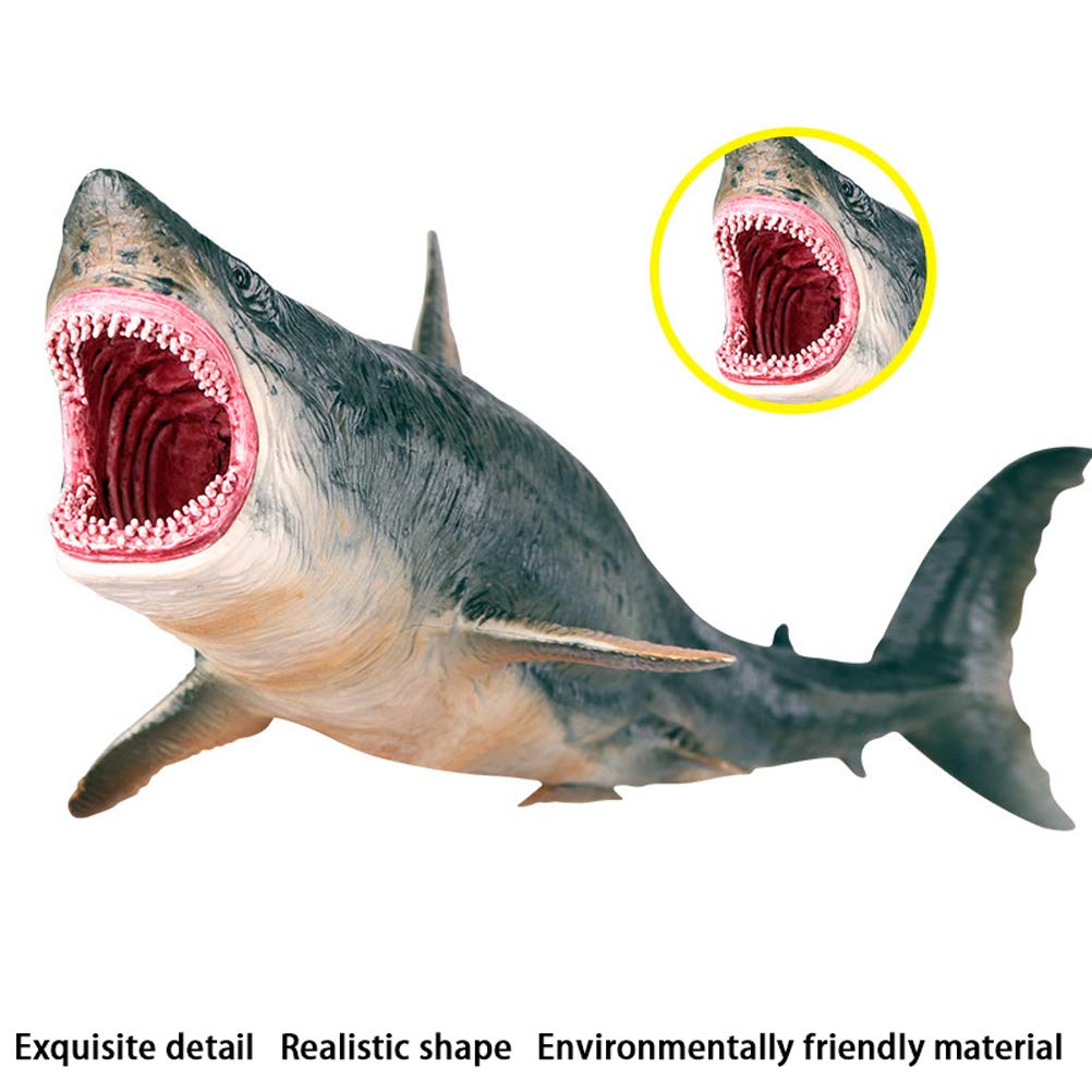 JOKFEICE Megalodon Whale Figure - 10-Inch Hand-Painted Shark Toy, Realistic ABS Plastic Sea Creature for Kids Educational Play and Room Decor