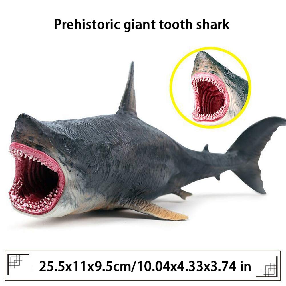 JOKFEICE Megalodon Whale Figure - 10-Inch Hand-Painted Shark Toy, Realistic ABS Plastic Sea Creature for Kids Educational Play and Room Decor