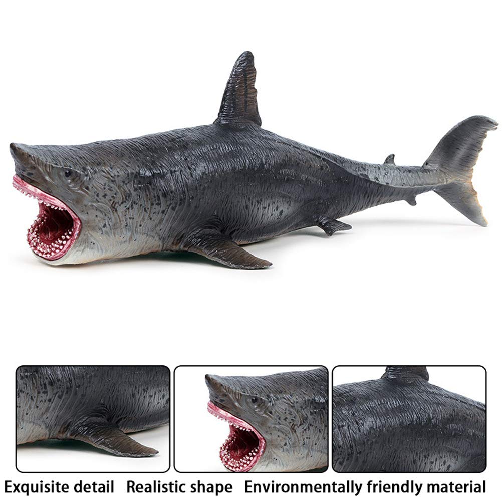 JOKFEICE Megalodon Whale Figure - 10-Inch Hand-Painted Shark Toy, Realistic ABS Plastic Sea Creature for Kids Educational Play and Room Decor