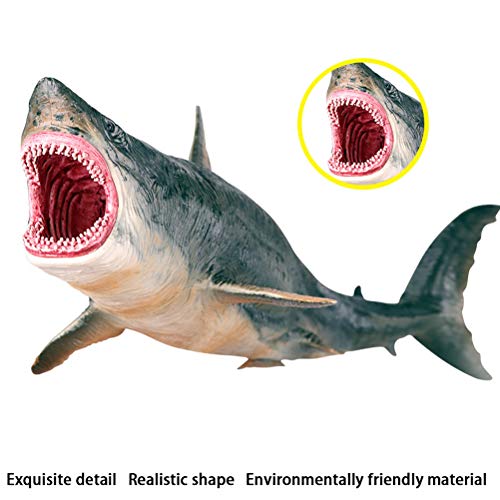 JOKFEICE Megalodon Whale Figure - 10-Inch Hand-Painted Shark Toy, Realistic ABS Plastic Sea Creature for Kids Educational Play and Room Decor