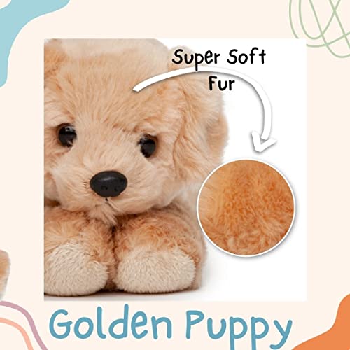 Jolitee Golden Retriever Plush - Soft Tan Stuffed Dog, 6.5x7 Inches, Poseable