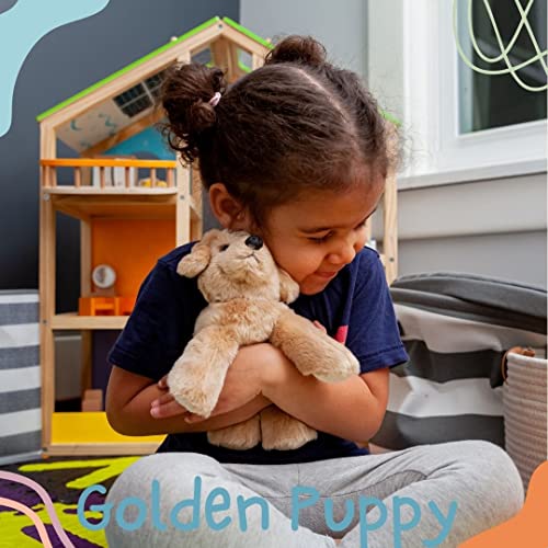 Jolitee Golden Retriever Plush - Soft Tan Stuffed Dog, 6.5x7 Inches, Poseable