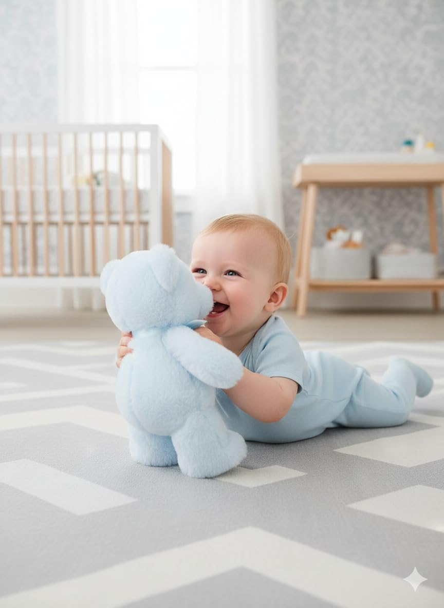 Jolitee My First Blue Bear 10" Plush - Soft Teddy with Satin Bow