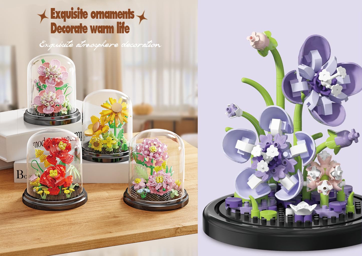 Jollcnoia Bonsai Tree Building Set – Creative Assembly Toy with Dust Cover