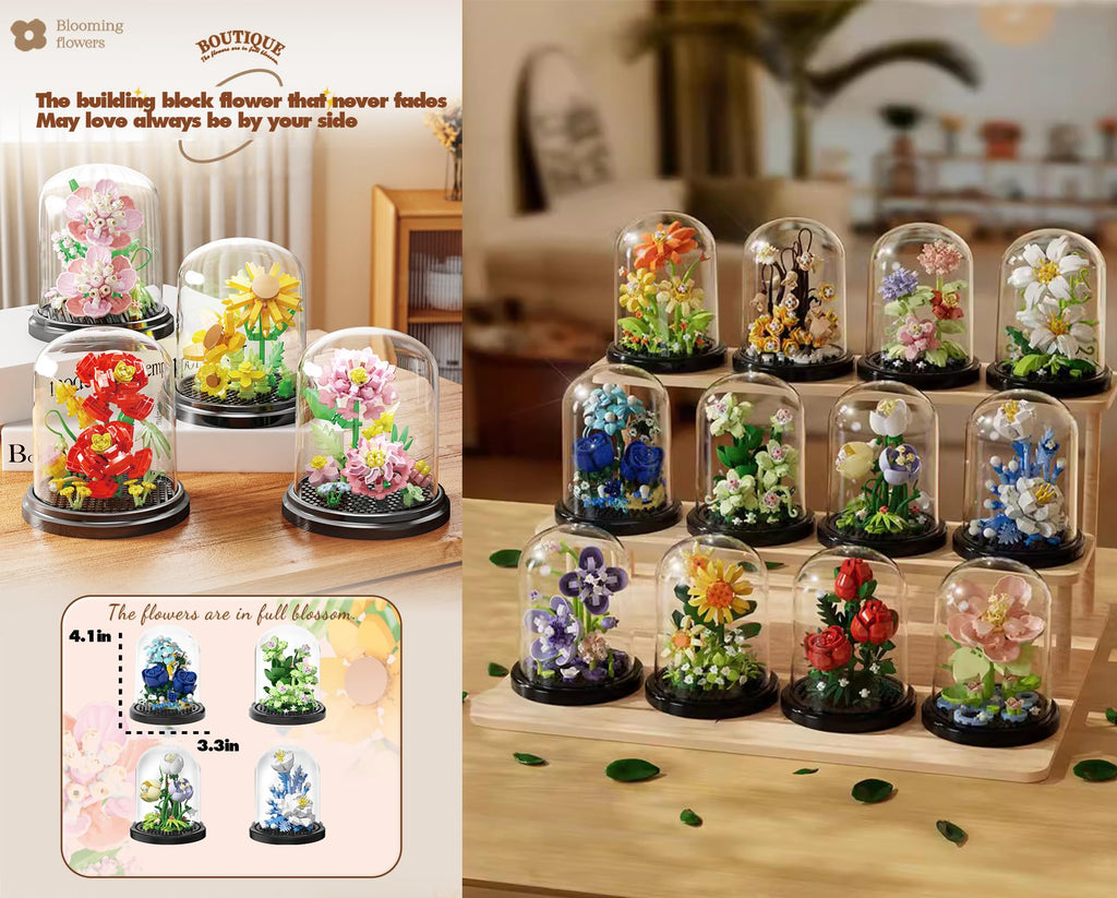 Jollcnoia Passionate Bloom Building Toy Set – Creative Bonsai Tree Flower Bouquet Kit