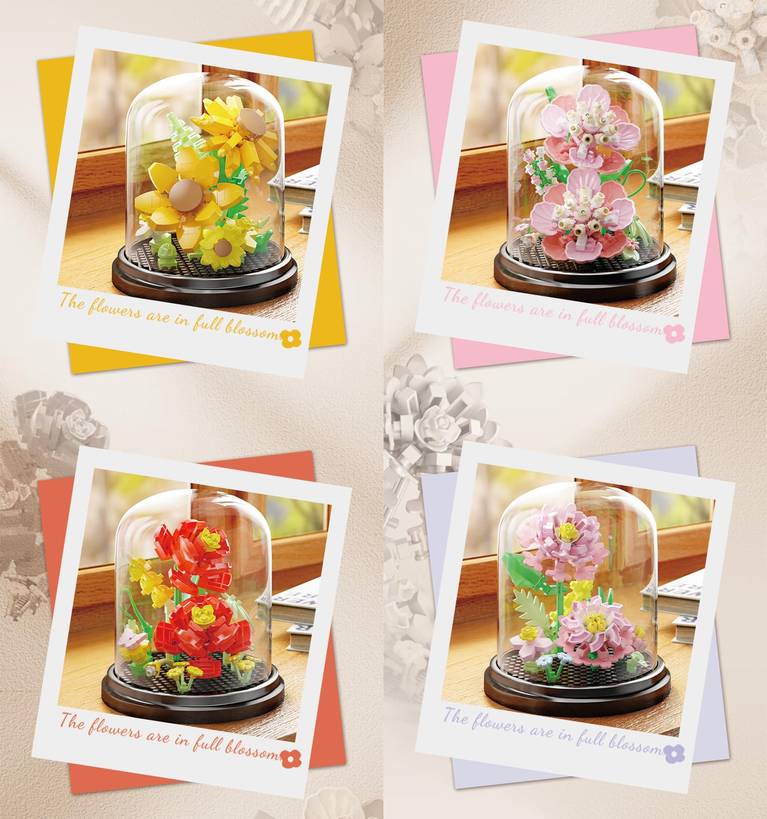 Jollcnoia Passionate Bloom Building Toy Set – Creative Bonsai Tree Flower Bouquet Kit